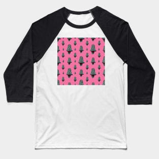 Toot Sweet - Colorful Pink Pattern Of An Owl On A Perch Baseball T-Shirt